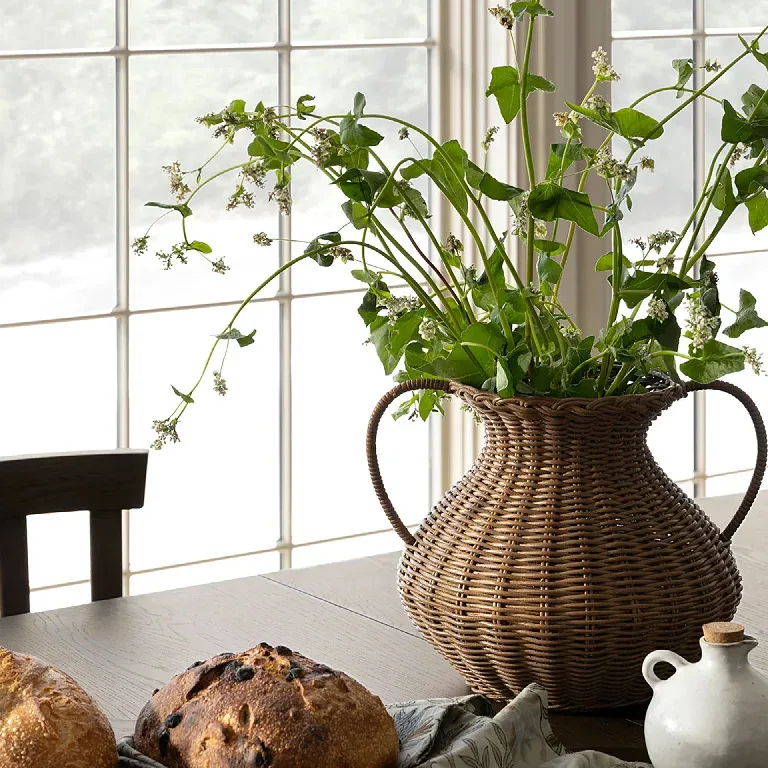 Vase rotin tressé fait main — modèle unique M – Image 2