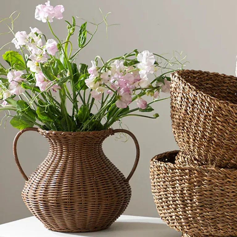 Vase rotin tressé fait main — modèle unique M – Image 4