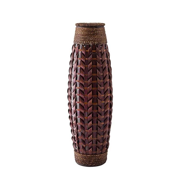 Vase sol en rotin tressé style rotin vintage – Image 5