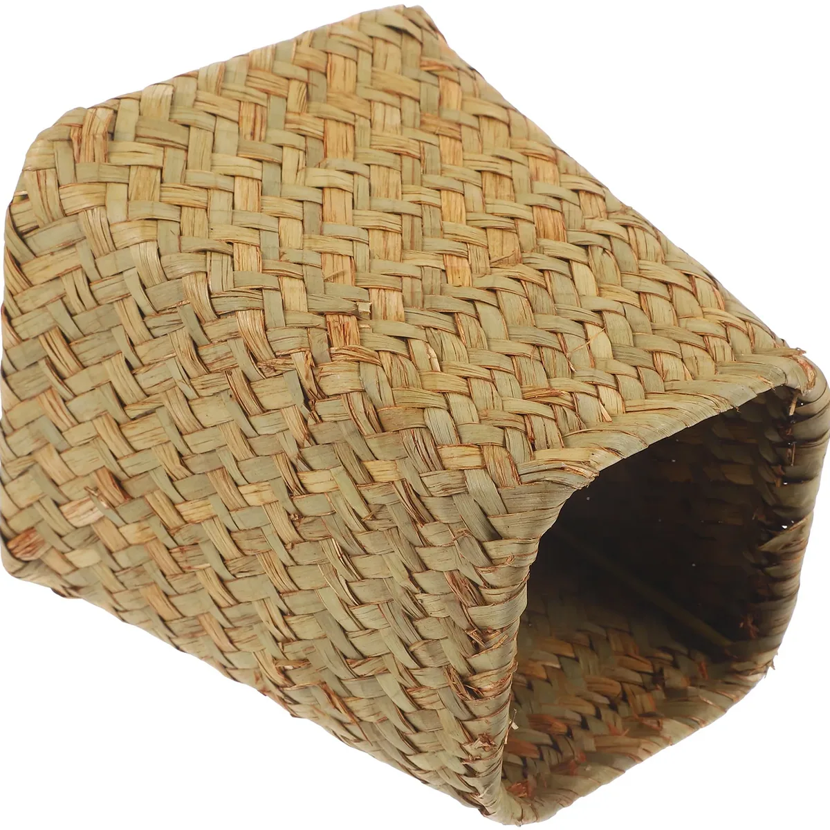 Vase tressé en paille pour fleurs séchées