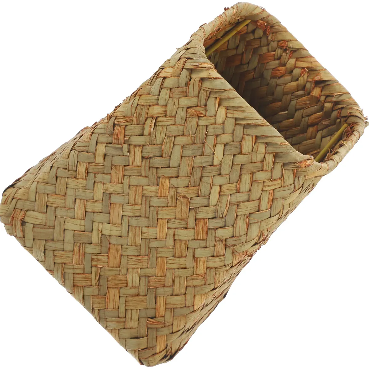 Vase tressé en paille pour fleurs séchées – Image 2